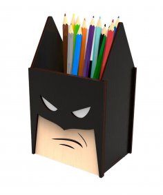 Lazer Kesim Batman Süper Kahraman Kalemlik Ücretsiz Vektör