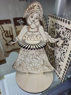 Lazer Kesim Vintage Kız Peçete Tutucu Ücretsiz Vektör