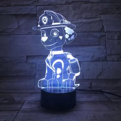 Lazer Kesim Paw Patrol 3D Akrilik LED Gece Lambası Anime Oyuncak Çocuk Hediyesi Ücretsiz Vektör
