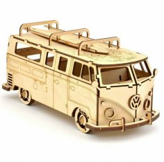Lazer Kesim Volkswagen Transporter T1 3D Puzzle Ücretsiz Vektör