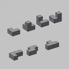 Lazer Kesim Tetris Blokları 3D Ücretsiz Vektör