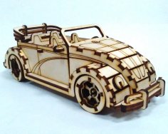 Lazer Kesim Volkswagen Beetle Cabrio Oyuncak Araba Ücretsiz Vektör