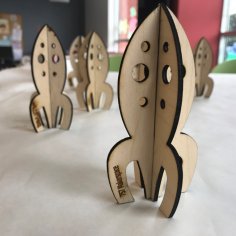 Lazer Kesim Ahşap Roket Gemisi DXF Dosyası