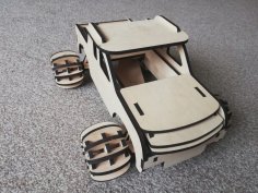 Lazer Kesim Ahşap Oyuncak Kamyon 3D Model Ücretsiz Vektör