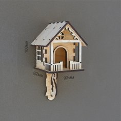 Lazer Kesim Duvara Monte Kuş Evi Yemliği 4mm Ücretsiz Vektör