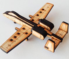Lazer Kesim A-10 Thunderbolt Warthog 3D Uçak Şablonu Ücretsiz Vektör