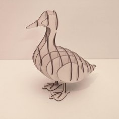 Lazer Kesim Ahşap Ördek 3D Puzzle Ücretsiz Vektör