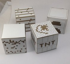Lazer Kesim Minecraft Karton Blokları Ücretsiz Vektör