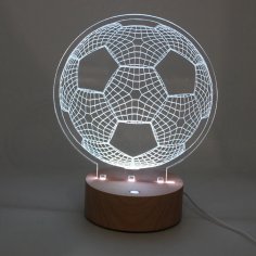 Lazer Kesim Futbol Topu 3D Gece Lambası Ücretsiz Vektör