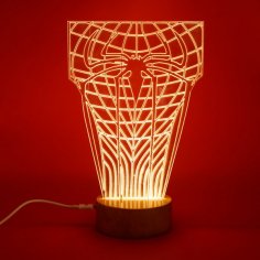 Lazer Kesim Örümcek Adam Kostümü 3D İllüzyon Lamba Ücretsiz Vektör