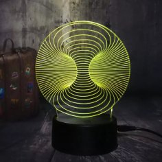 Lazer Kesim Derin Delik 3D Optik İllüzyon Akrilik Gece Lambası Ücretsiz Vektör
