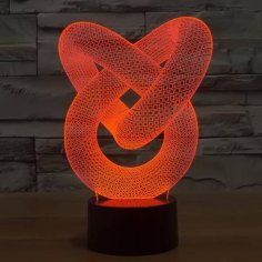 Lazer Kesim Aşk Düğümü 3D İllüzyon Lamba Ücretsiz Vektör