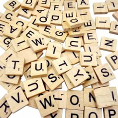 Lazer Kesim Scrabble Taşları DXF Dosyası