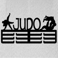 Lazer Kesim Judo Madalya Askısı Ücretsiz Vektör