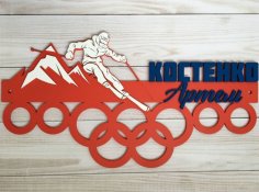 Lazer Kesim Kayak Madalyası Sergileme Ücretsiz Vektör