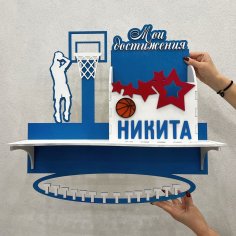 Lazer Kesim Basketbol Madalya Askısı Ücretsiz Vektör
