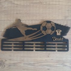 Lazer Kesim Kişiye Özel Futbol Madalya Tutucu Futbol Madalya Askısı Rafı Ücretsiz Vektör