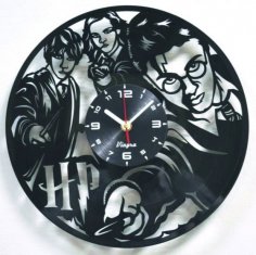 Lazer Kesim Harry Potter Vinil Plak Duvar Saati Ücretsiz Vektör