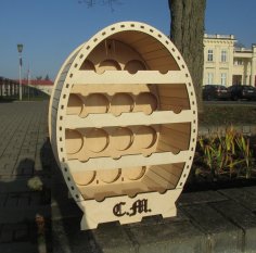 Lazer Kesim Oval Şarap Şişesi Rafı Ücretsiz Vektör