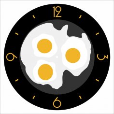 Lazer Kesim Omletli Duvar Saati Mutfak Saati Ücretsiz Vektör
