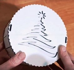 Lazer Kesim Ahşap Noel Kutusu Ücretsiz Vektör