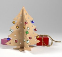 Lazer Kesim Balıksırtı Desenli Ahşap Noel Ağacı Ücretsiz Vektör