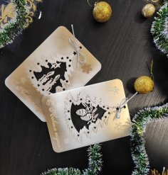 Lazer Kesim Yeni Yıl Kartları Ücretsiz Vektör