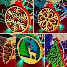 Lazer Kesim 3D Katmanlı Noel Süsü Ücretsiz Vektör