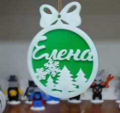 Lazer Kesim İsimli Noel Dekorasyonu Ücretsiz Vektör