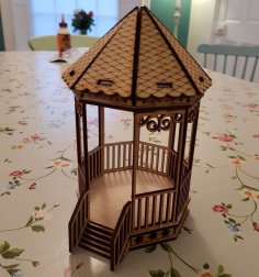 Lazer Kesim Gazebo Modeli Ücretsiz Vektör