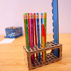 Lazer Kesim Kalemlik Ölçekli Düzenleyici 3mm MDF DXF Dosyası