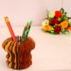 Lazer Kesim Kalemlik Kurşun Kalem Tutucu Kontraplak 4mm DXF Dosyası