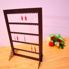 Lazer Kesim Küpe Standı MDF 3mm DXF Dosyası