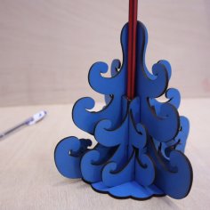 Lazer Kesim Çiçekli Kalemlik MDF 3mm DXF Dosyası