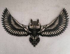 Lazer Kesim Uçan Baykuş Duvar Dekoru DXF Dosyası