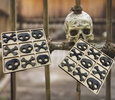Lazer Kesim Cadılar Bayramı Tic Tac Toe Oyunu Ücretsiz Vektör