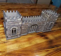 Lazer Kesim Orta Çağ Kalesi 3D Model Basit Gravür Ücretsiz Vektör