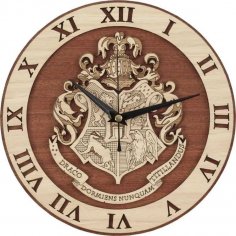 Lazer Kesim Harry Potter Hogwarts Duvar Saati Ücretsiz Vektör
