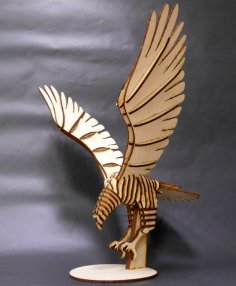 Lazer Kesim Uçan Kartal 3D Puzzle Ücretsiz Vektör