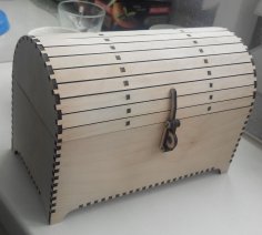 Lazer Kesim Hazine Sandığı 3D Puzzle Ücretsiz Vektör