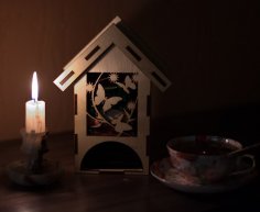 Lazer Kesim Çay Poşeti Tutucu Çay Evi Ücretsiz Vektör
