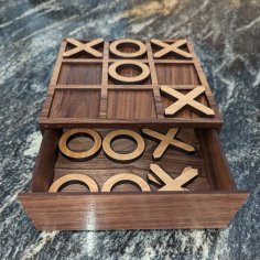 Lazer Kesim Ahşap Tic Tac Toe Oyun Tahtası Ücretsiz Vektör
