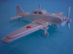 Lazer Kesim Ilyushin Il-2 Sturmovik 3D Puzzle Ücretsiz Vektör