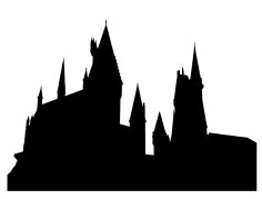 Hogwarts Şatosu Harry Potter Silüeti Ücretsiz Vektör