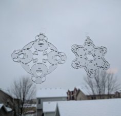 Lazer Kesim Yıldız Savaşları Porg Kar Tanesi Noel Tatili Dekorasyonu Ücretsiz Vektör