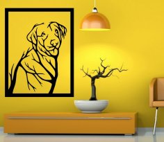 Lazer Kesim Köpek Duvar Dekoru Ücretsiz Vektör
