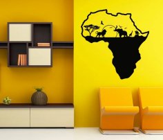 Lazer Kesim Afrika Duvar Dekoru DXF Dosyası