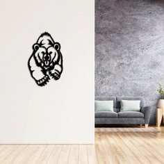 Lazer Kesim Boz Ayı Duvar Dekoru DXF Dosyası