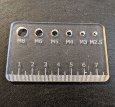 Lazer Kesim Metrik Vida Ölçme Cetveli DXF Dosyası