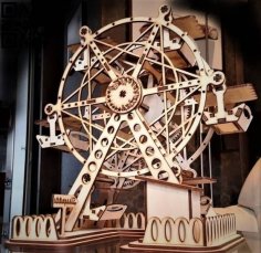 Lazer Kesim Dönme Dolap 3D Puzzle Ücretsiz Vektör